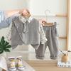 0-5-year-old boy's tie long sleeved set, Autumn children's stylish vest shirt, Casual pants three piece set