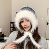 Women's Autumn and Winter Fashion Knitted Hat Warmth Protects Ears and Colds To Show Their Faces Small Wool Hat Big Head Surround Lei Feng Hat