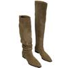 Pile boots women's cycling boots retro suede thick heel pointed new brown wrinkled tall boots autumn thin