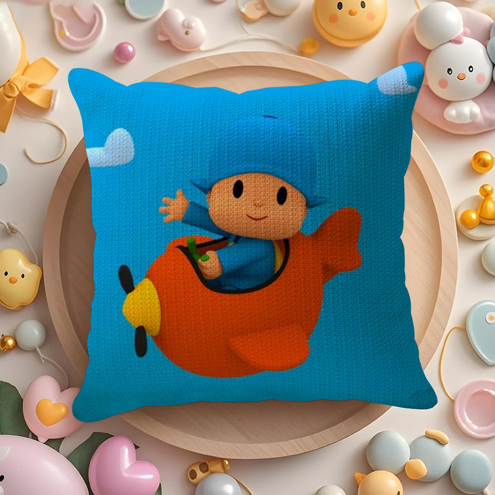 B-Boy-Girl-Pocoyo Kissenbezug Natürlicher Leinen Bio-Stoff Beidseitiger Druck Sofa Heimdeko Geschenk Kissenhülle
