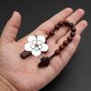 Handmade Rosewood Mala 8mm with Simple Shale Background and Rope-Woven Design