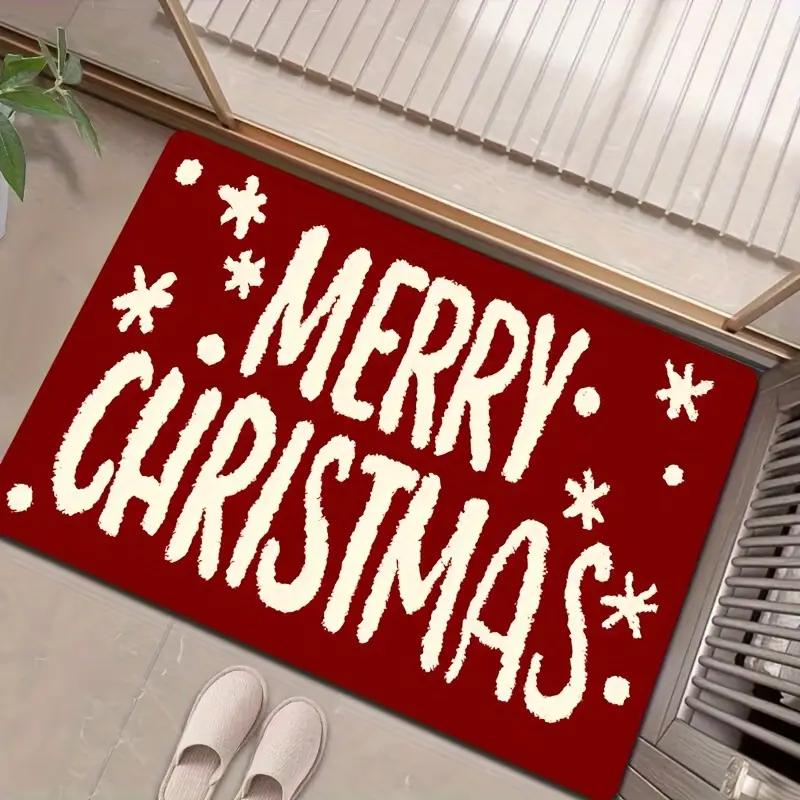 Christmas Minimalist  Merry Christmas  Carpet Home Decor, For Entrance Doors, Bathrooms, Soft, Non-Slip, Water-Absorbent 40X60CM(1.3X2FT