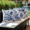 Blue White Chinoiserie Pillow Covers, Vintage Peony Double-Sided Printed Throw Pillow Cases, Classic Home Decor Cushion Covers