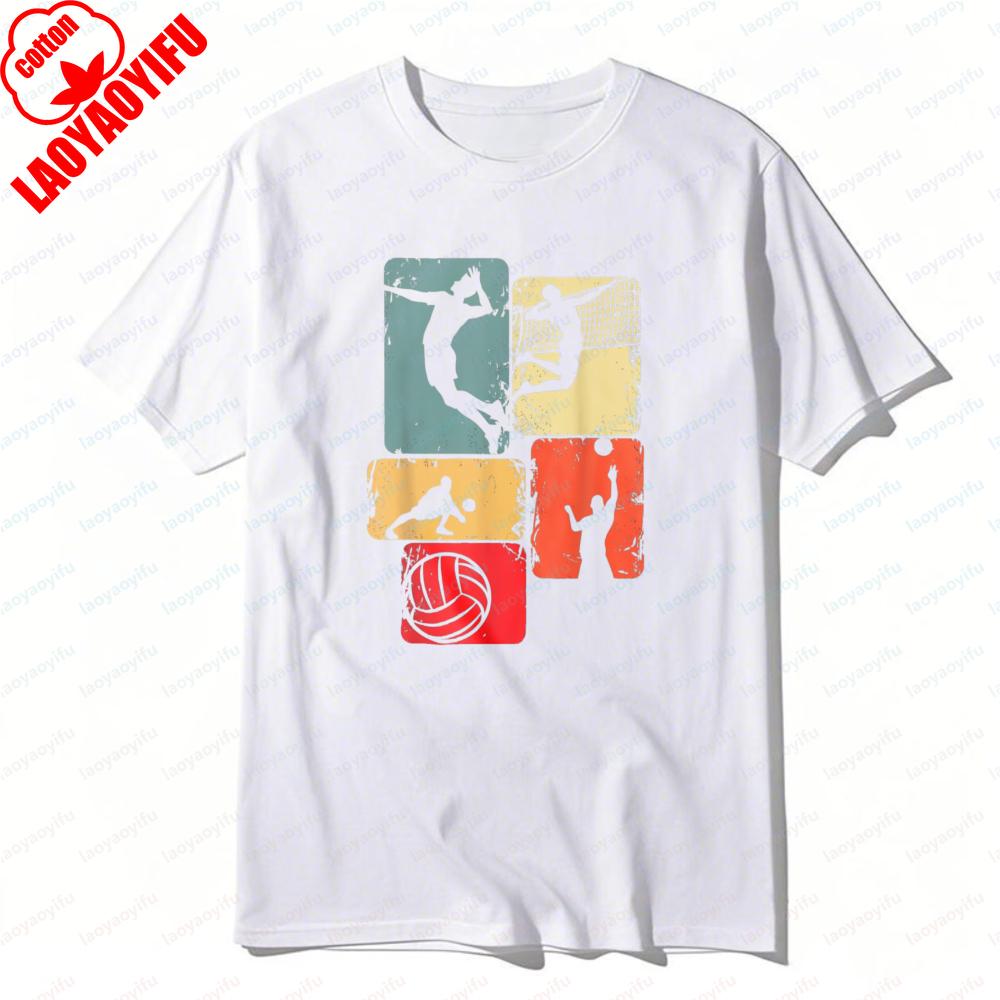 Volleyball Sport Silhouette Printed TShirt Casual Wear Breathable Outdoors Tee Athletic Fashion Women Man Tops Active Lifestyle