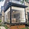 Prelată transparentă impermeabilă, folie de acoperire tip pânză cerată cu inel pentru cablu, potrivită pentru grădină, balcon, copertină, iarnă