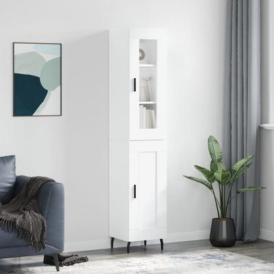 Vidaxl Yüksek Dolap, Beyaz, 34,5X34X180 Cm, Ahşap Bazlı Malzeme
