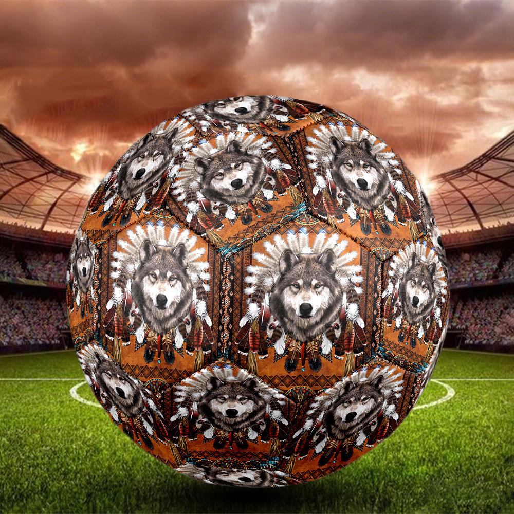 Indian Wolf Indoor Soccer Ball Size 5 Colorful All Ages Machine Stitched PVC Competition Ready Durable High-Bounce