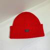 Black label knitted hat children's autumn and winter new cold-proof and warm wool hat showing small face and ear protection cold hat couple