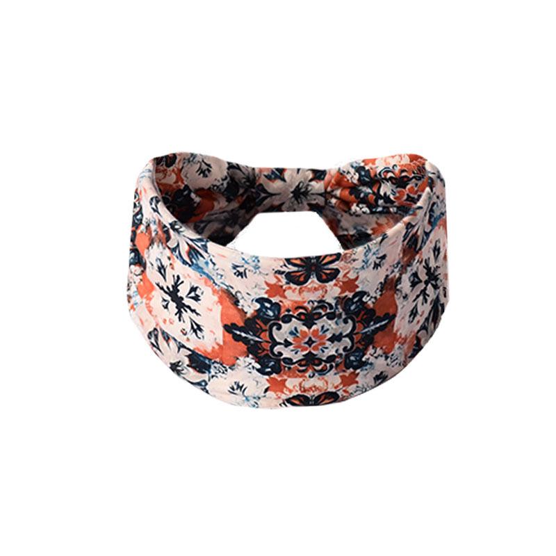 Women's Paisley Sport Yoga Headband - Sweat-Absorbing, Elastic Cotton, Bohemian Style