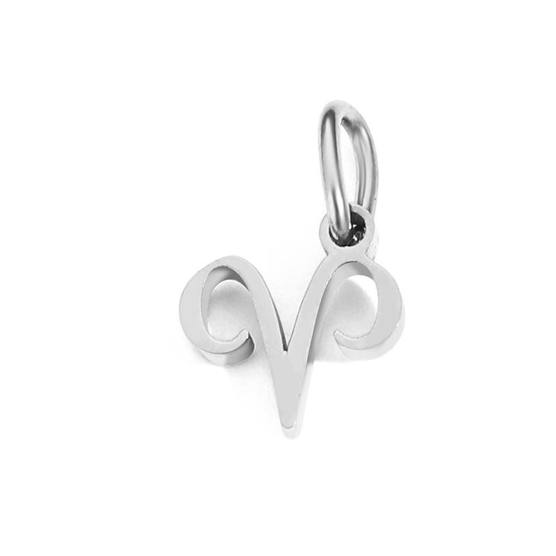 

CARLIDANA New 12 Zodiac Sign Necklace Pendants Charm Constellations Zodiac Stainless Steel Pendant Charms for Jewelry Making