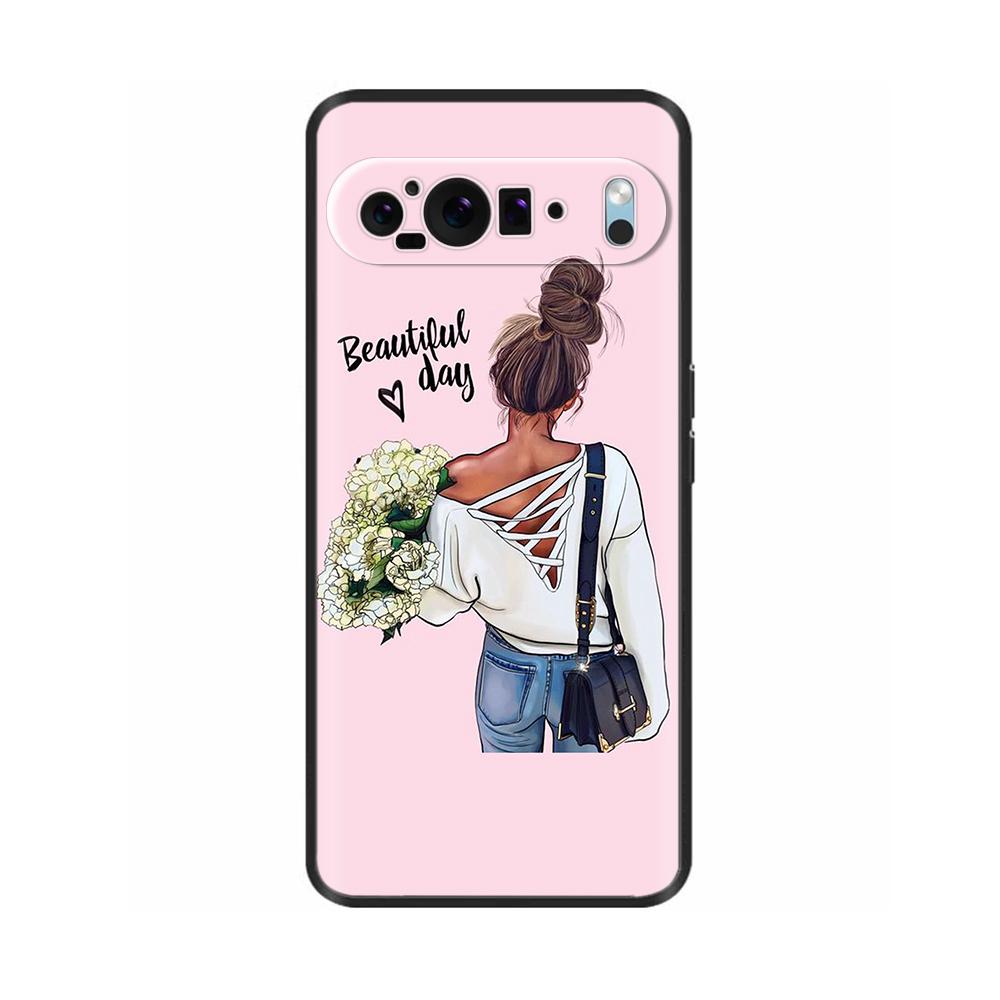 Etui na telefon Google Pixel9 / Pixel 9 Pro XL Urocze Kwiaty Malowane Silikonowe Tylne Pokrowce dla Google Pixel 9 Pro XL Fundas Shell