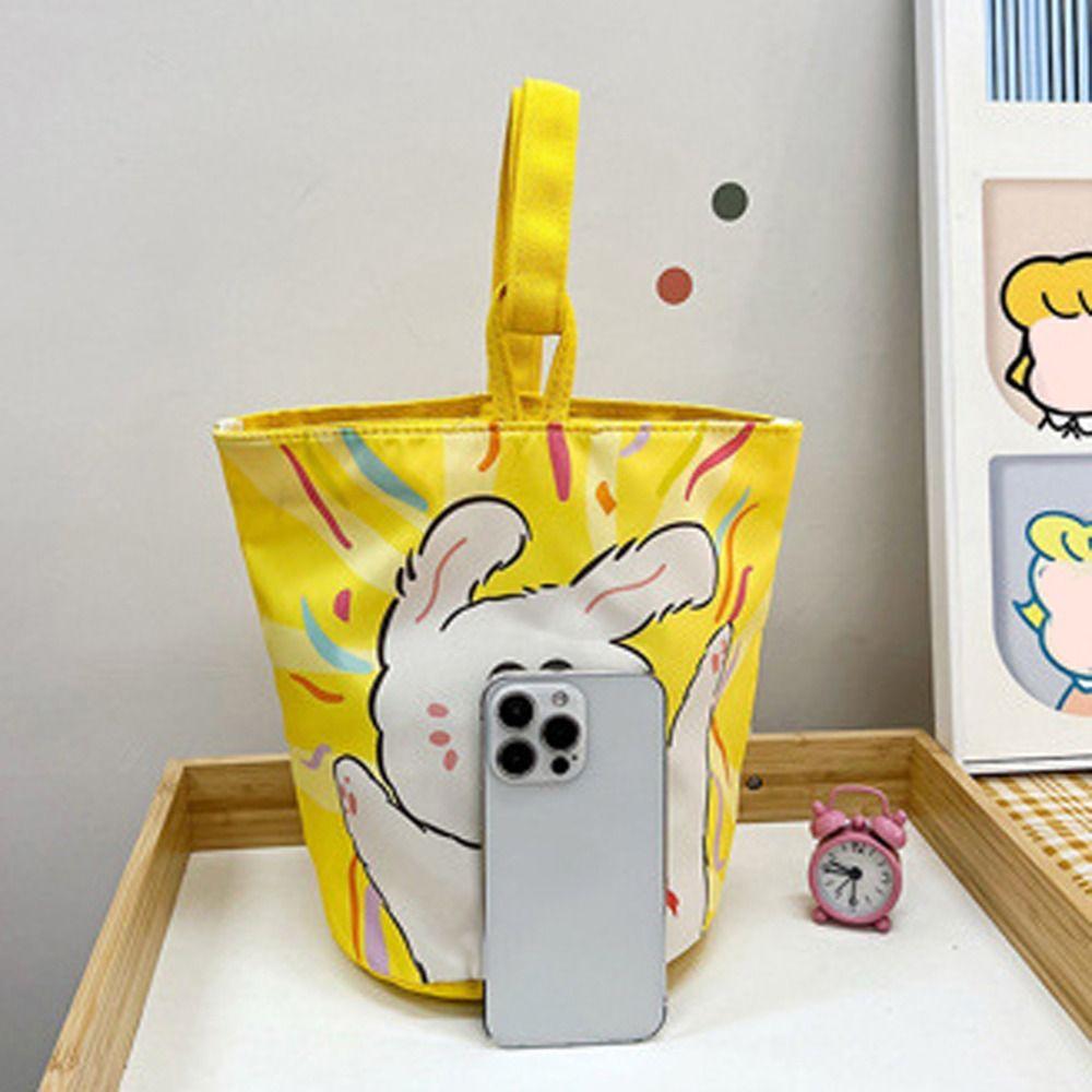 Cat Cartoon Canvas Bucket Bag Cartoon Girl Canvas Cat Shoulder Bag  Female/Children