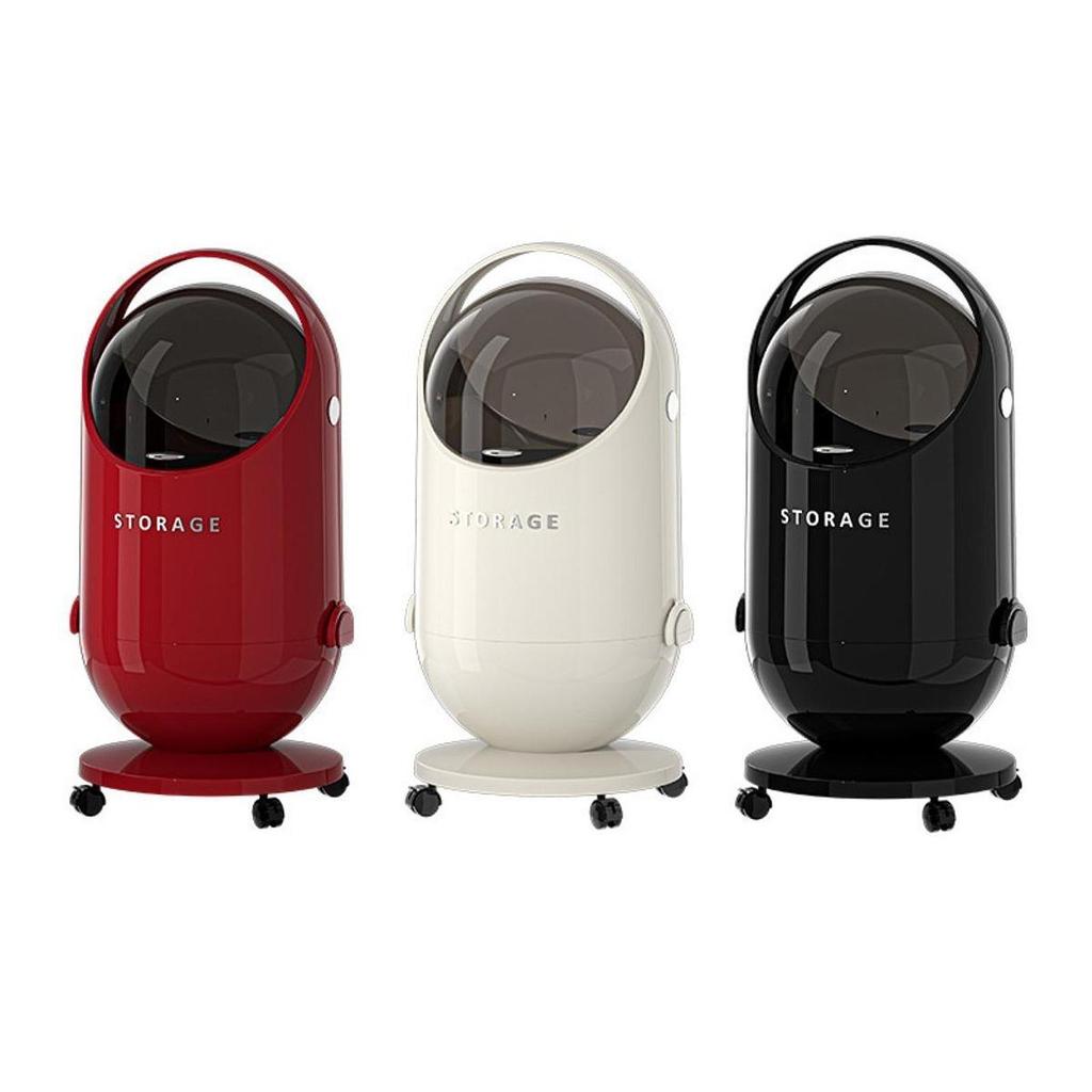 20L Hoher Mülleimer mit Schwingdeckel und Schwenkrädern, Ergonomischer Griff, Doppellagiges PP PC