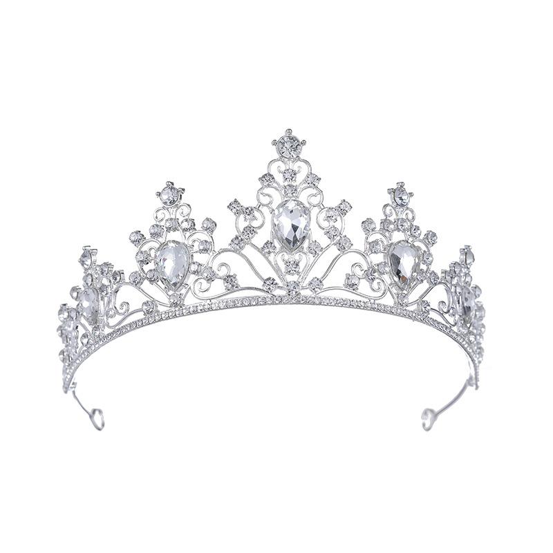 Bride's Crown Alloy Hair Accessory Wedding Dress Rhinestone Headband Birthday Crown Dinner Wedding Headwear European and American