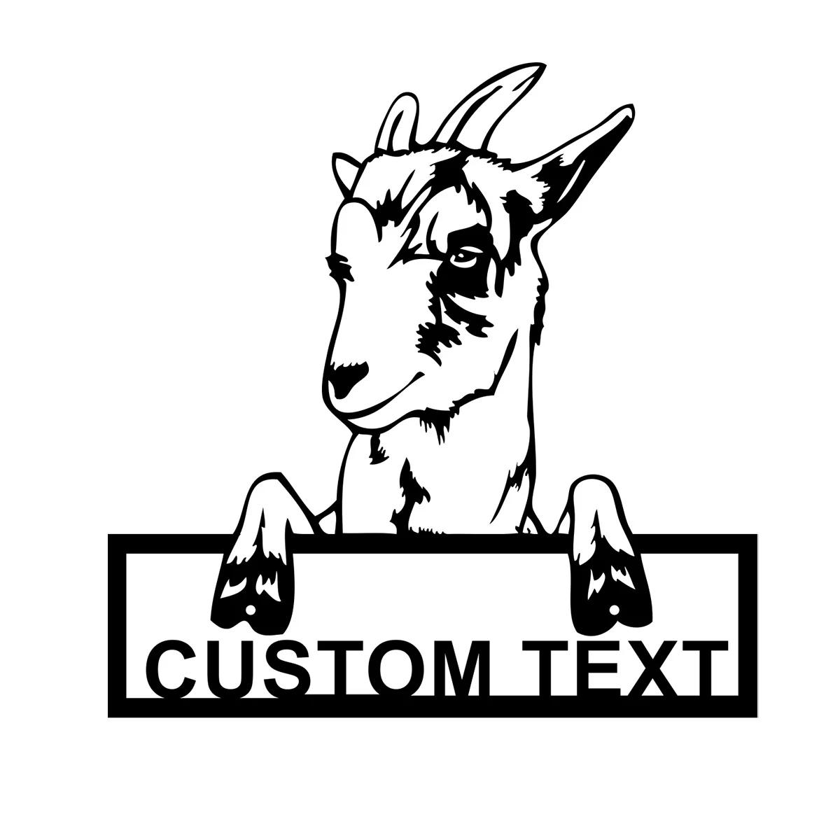 Personalized Goat Metal Sign, Custom Farmhouse Wall Decor, Ranch Sign, Rustic Goat Art