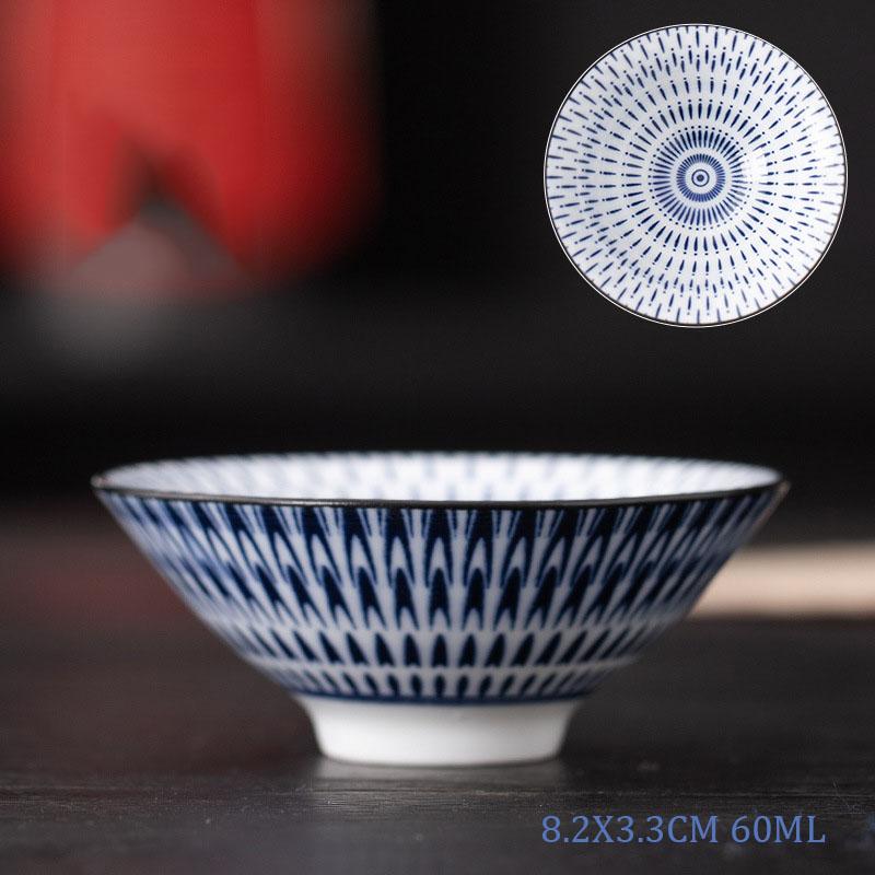 Retro Chinese Ceramic Tea Set Tea Set Small Tea Cup Single Cup Blue and White Porcelain Cup Chazhan Personal Cup Bowl Master Cup