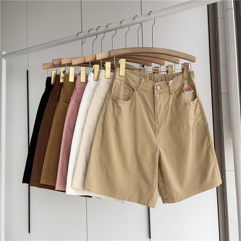 High-Waisted Women's Loose Denim Shorts: Summer 2026 Versatile Plus Size, Wide-Leg, Slimming, Elastic Casual Pants