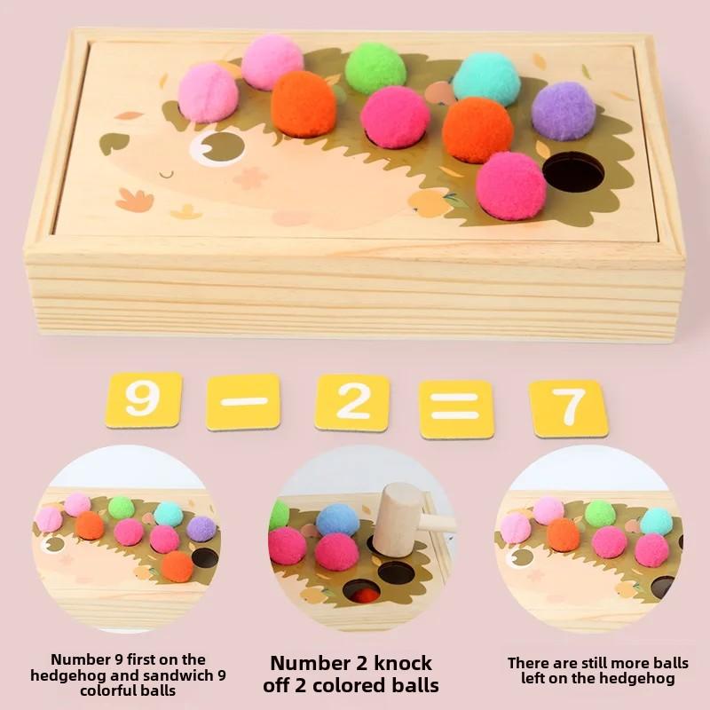 Montessori Children's Early Education Toys Rainbow Strike Table Ground Mouse Clip Beads Early Mathematics Learning