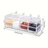 Clear Seasoning Box - Spice Storage Container Storage Tool for Kitchen Herb Spice Tools Gadgets-Cruet with Cover and Spoon