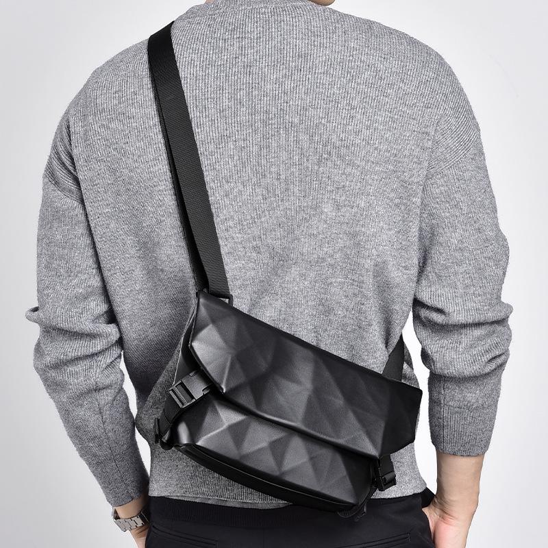 Koreanische Argyle Herren Umhängetasche: Trendige, vielseitige Umhängetasche mit großem Fassungsvermögen & leichter Rucksack