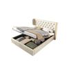 Double Bed - MUVOE - 140x190 Cm - Beige - Hydraulic Bed with Storage - Contemporary Design