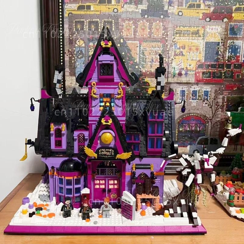 New Halloween Series Building Blocks Witch Bar Magic Shop Laboratory Small Particle Assembly Toy Model Festival Decoration Gift