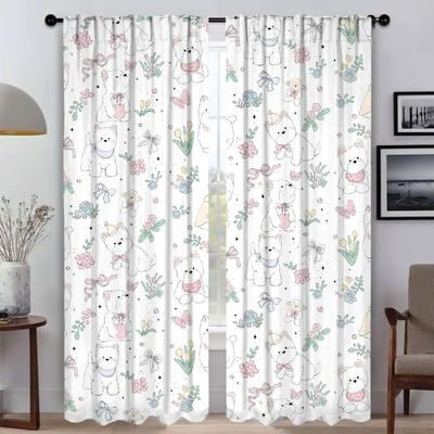 Tende da Cucina Animali Kawaii 2 Pezzi Tende Ombreggianti per Camera da Letto Tenda Divisoria per Finestra Soggiorno Oscurante Fotocamera