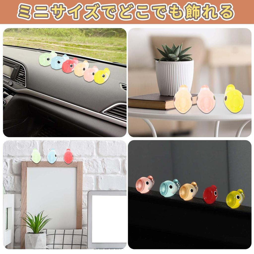 RENEWREVITAL Miniature Set of Cute Animal DIY Car Bonsai Luminous Koi Ornaments, 6, Figurines, Desktop, Office, Decor, Gift, Landscape, Ornament,