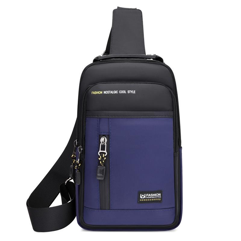 

Мужская сумка через плечо, рюкзак, сумка через плечо, легкая водонепроницаемая нагрудная сумка, дорожный рюкзак синий