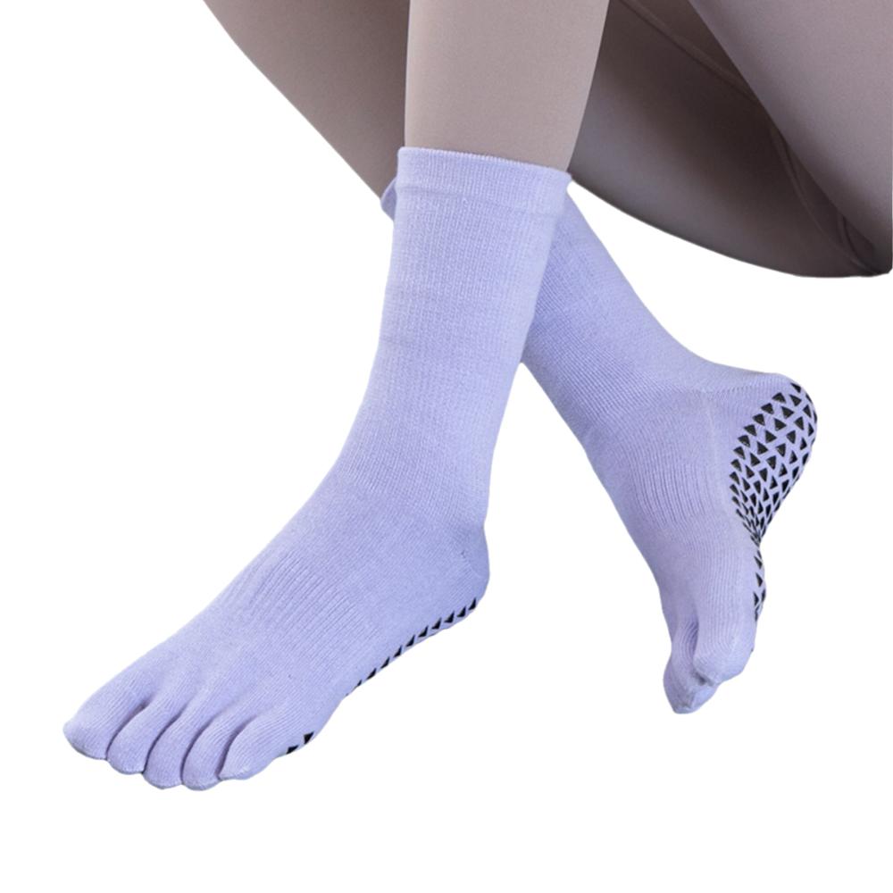 Professional Anti-slip Yoga Socks Silicone Grip Sport Stockings Cotton Compression Fit Long Tube Socks Pilates Training