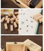 Ming Dynasty-Inspired Seal Set: 36 Ink Pad Wooden Stamps with Letter and Number Typewriter Designs