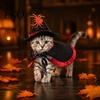 Halloween Wizard Cloak for Pets 1 Set Cat Witch Costume, Black Cape And Hat, Moon Costume Star Pointed Hat Cats Small Medium Dogs Festive