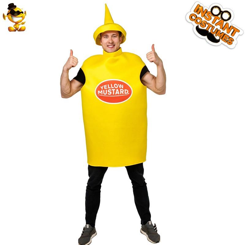 Halloween Adult Couples Mustard Ketchup Costumes, Adult Funny Role-playing Stage Costumes