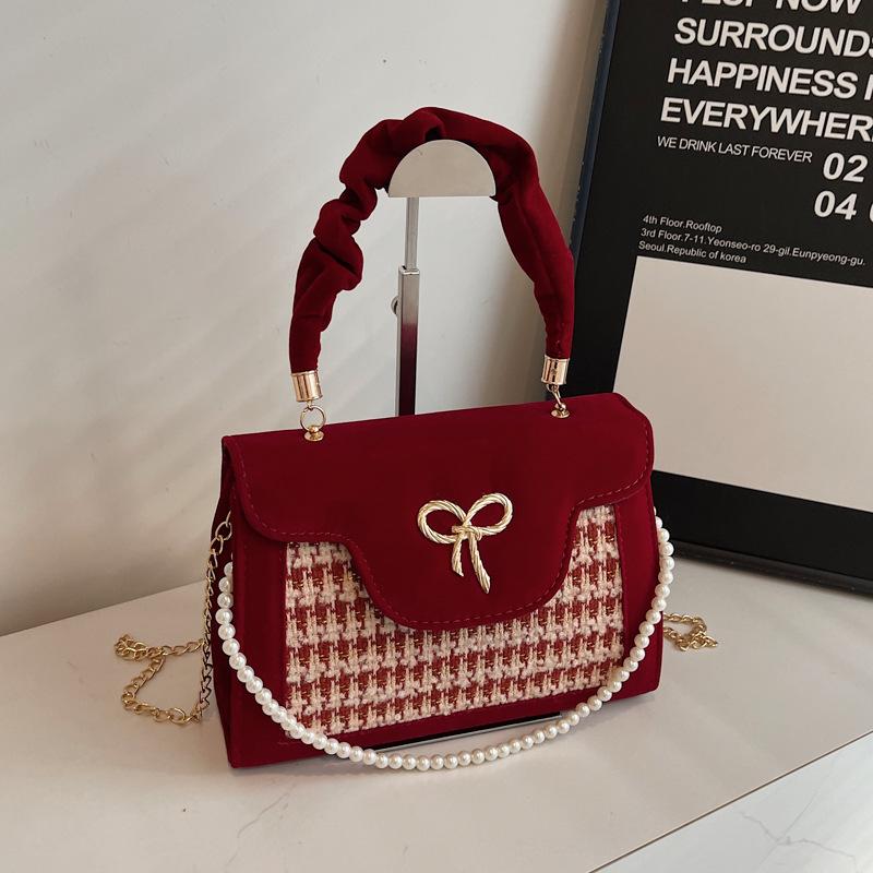 Women's Luxury Red Bridal Handbag - Bridesmaid & Bride Wedding Clutch