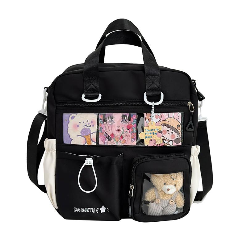Lightweight Shoulder Bag Messenger Bag Student Crossbody Bag Women's Color Block Backpack