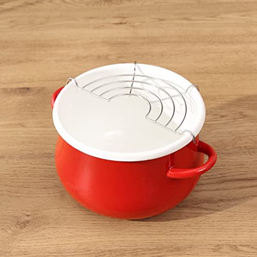 PEARL METAL Petit Cook Enamel Tempura Pan, 16cm, Red, HB-1678