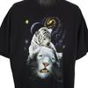 Vintage White Tiger Magic T Shirt Mens Size 2XL Black 90s Schim Schimmel Art Tee
