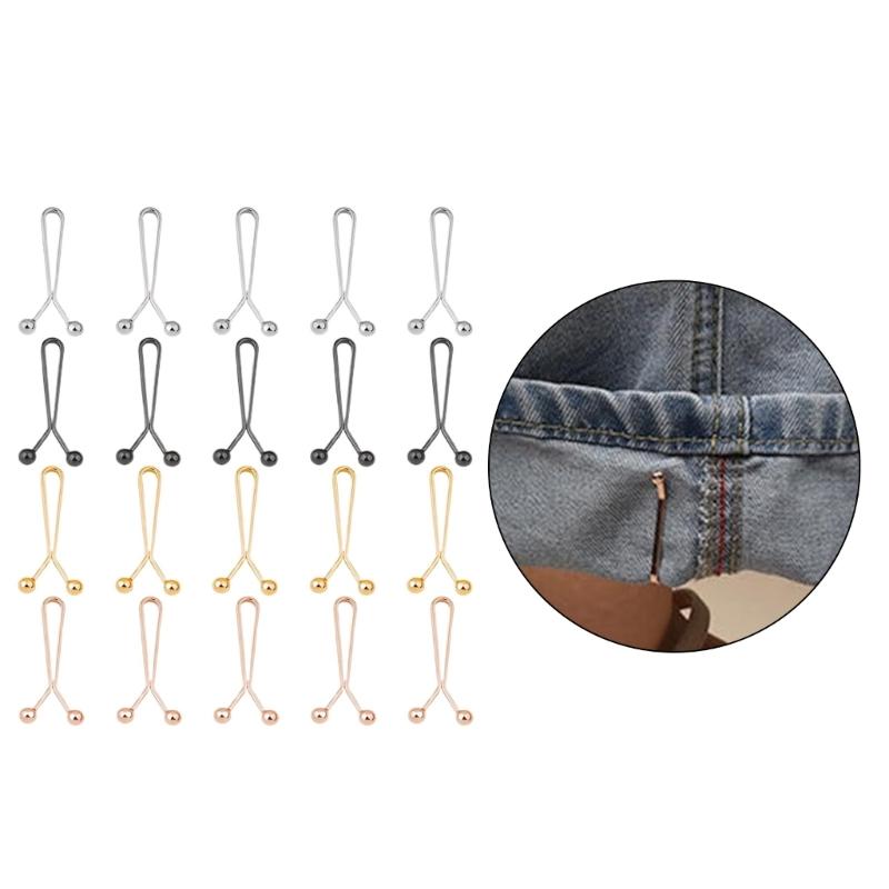 20 Pcs Trousers Tighter Clip Trousers Waist Tightener Trouser Button No Sewing Required for Trouser Legs