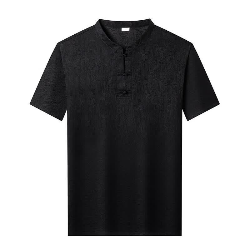 Men's Chinese Style Mulberry Silk Short Sleeve T-Shirt