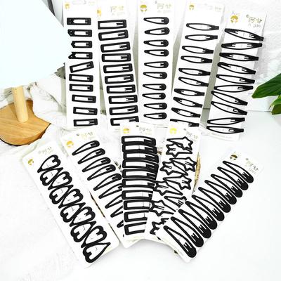 1card/bag Fashion Rubber Paint Geometric Hairpin Hair Claw For Women Ladies Girls Makeup Hair Barrettes Hair Accessories Crab Bath Clip Headwear