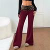 Pantalon de Yoga Splicé à Imprimé Léopard Coupe Ajustée pour Femmes Printemps Été