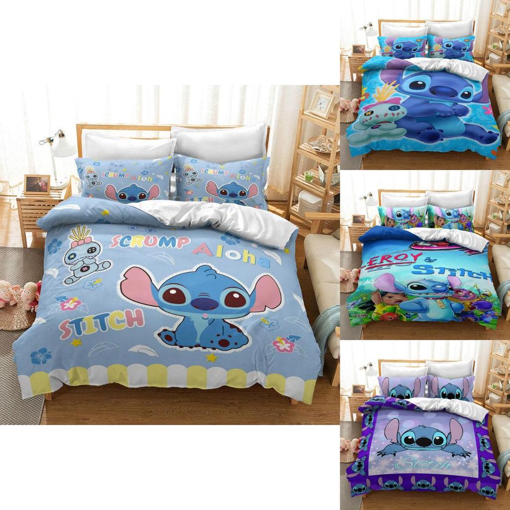 3d Stitch Bedding Set For Kids With Comfortable Duvet Cover And Pillowcase Set