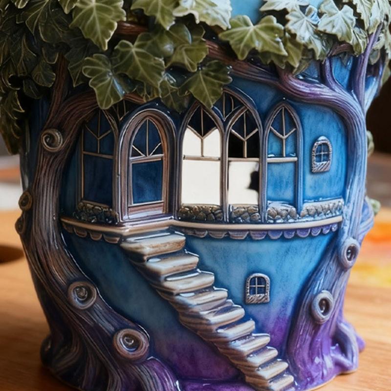 Silicone Tree House Planter Mold For Resin Cement Crafts DIY Jewelry Making Decorative Container Flowerpot Mold