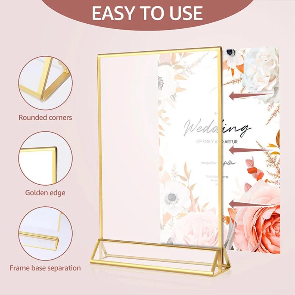 with Base Label Holder Transparent Menu Card Rack Wedding Numbers Stand  Party Wedding Decorations