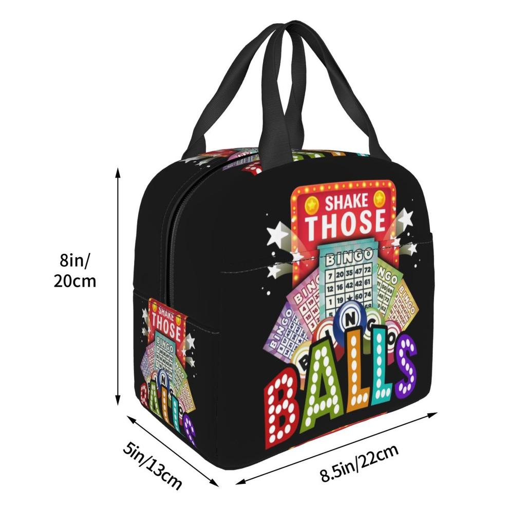 Custom Shake Those Balls Bingo Insulated Lunch Tote Bag for Women Portable Thermal Cooler Food Lunch Box School