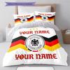German Football Crest Custom Name Pattern Bedding Quilt Set Quilt Cover Pillowcase Home Birthday Gift(1 * Duvet Cover + 2 * Pillowcase, Without Core)