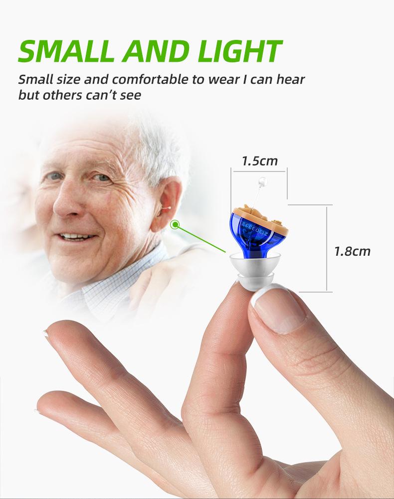Battery-Powered Wireless Hearing Aid & Sound Amplifier for Seniors with Accessories