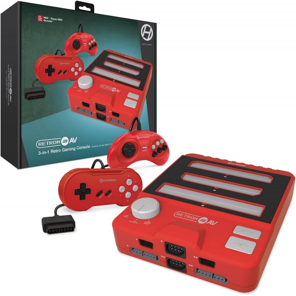 Игровая консоль HyperkIn Retron 3 Av Красная   Совместима с Nes  sNes  geNesis  Ретро Все в 1