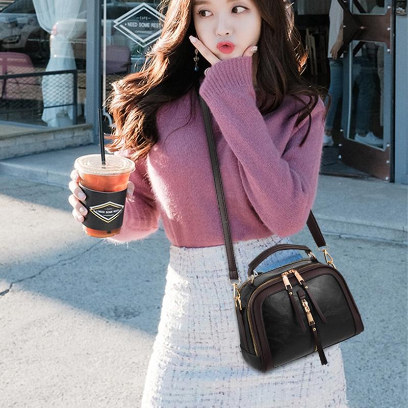 Vintage Crossbody Shoulder Bag for Women ,Designer Top-handle Handbags Purse, Female PU Leather Messenger Bag ,Totes