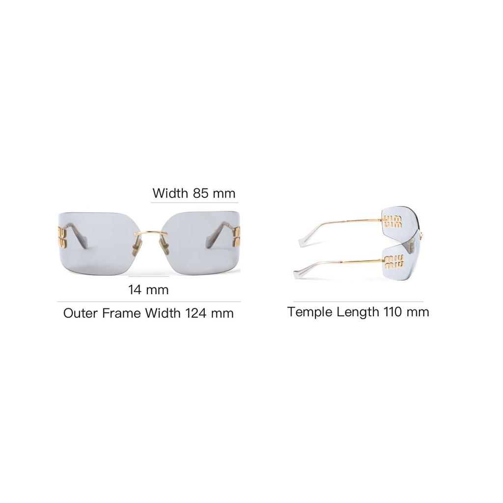Miu Miu Logo Irregular Shape Sunglasses Women sunglasses Gold SMU54Y_E5AK_FE30B_C_080